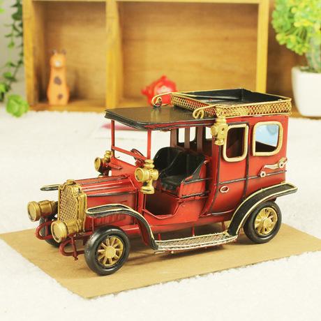 優沃創意家居擺件 做舊鐵皮車裝飾品 金屬工藝品 復古貴族老爺車